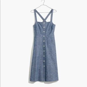 Madewell Chambray Tank Button-Front Midi Dress